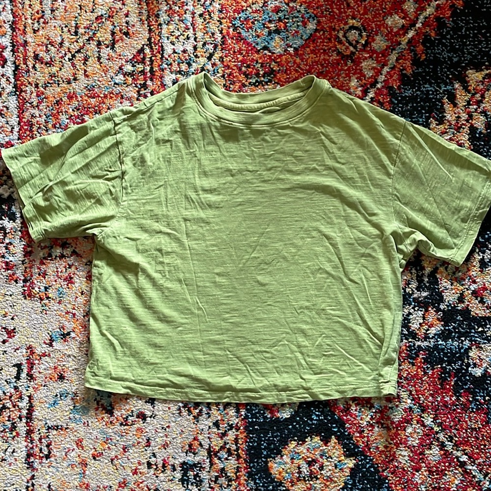 Crop drop sleeve tee
